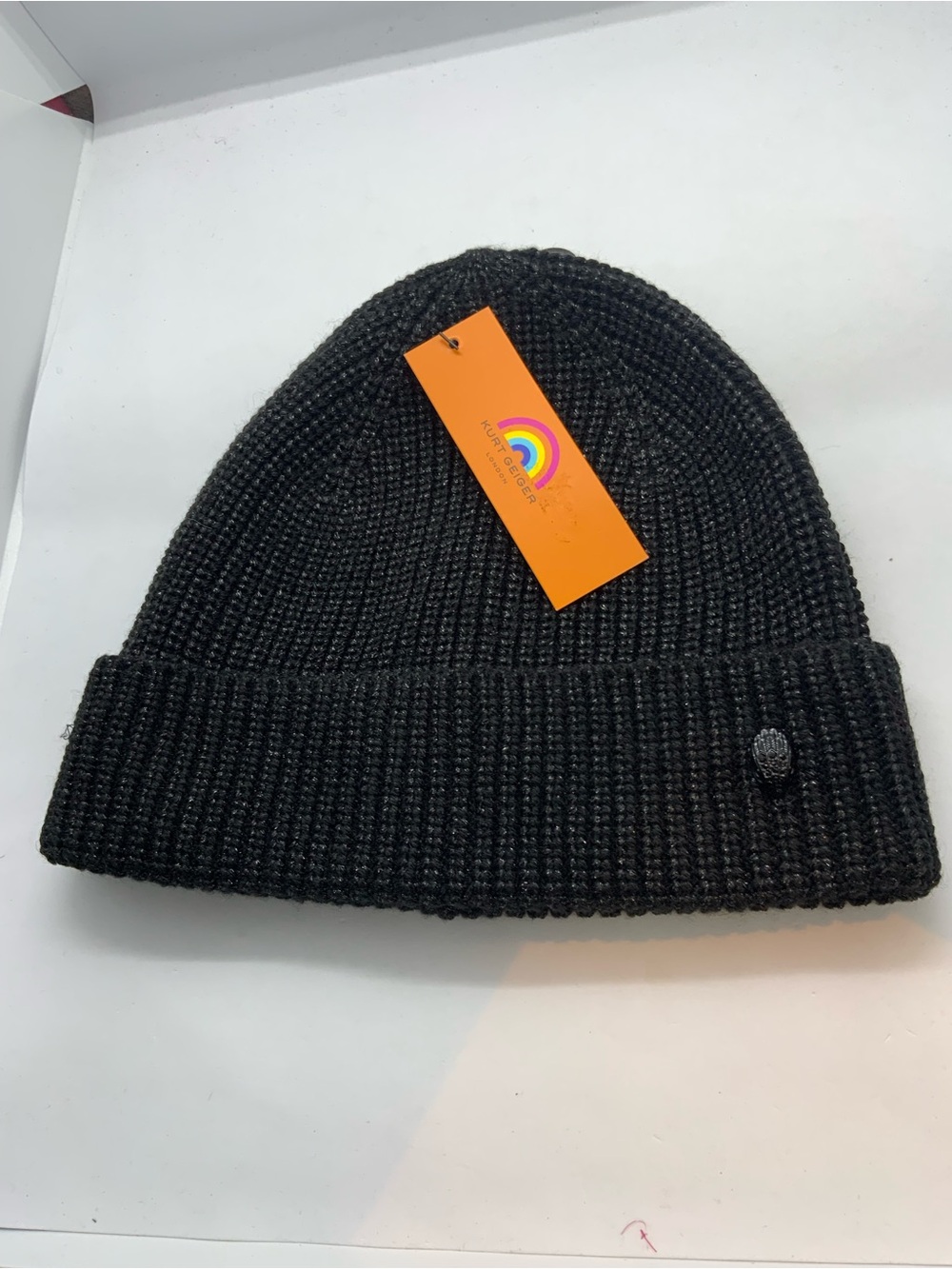 KURT GEIGER Black Knit Beanie Hat - Unbranded